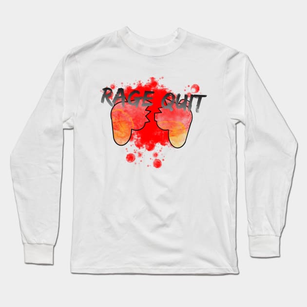 Rage Quit Long Sleeve T-Shirt by Gavlart